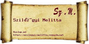 Szilágyi Melitta névjegykártya