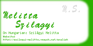 melitta szilagyi business card